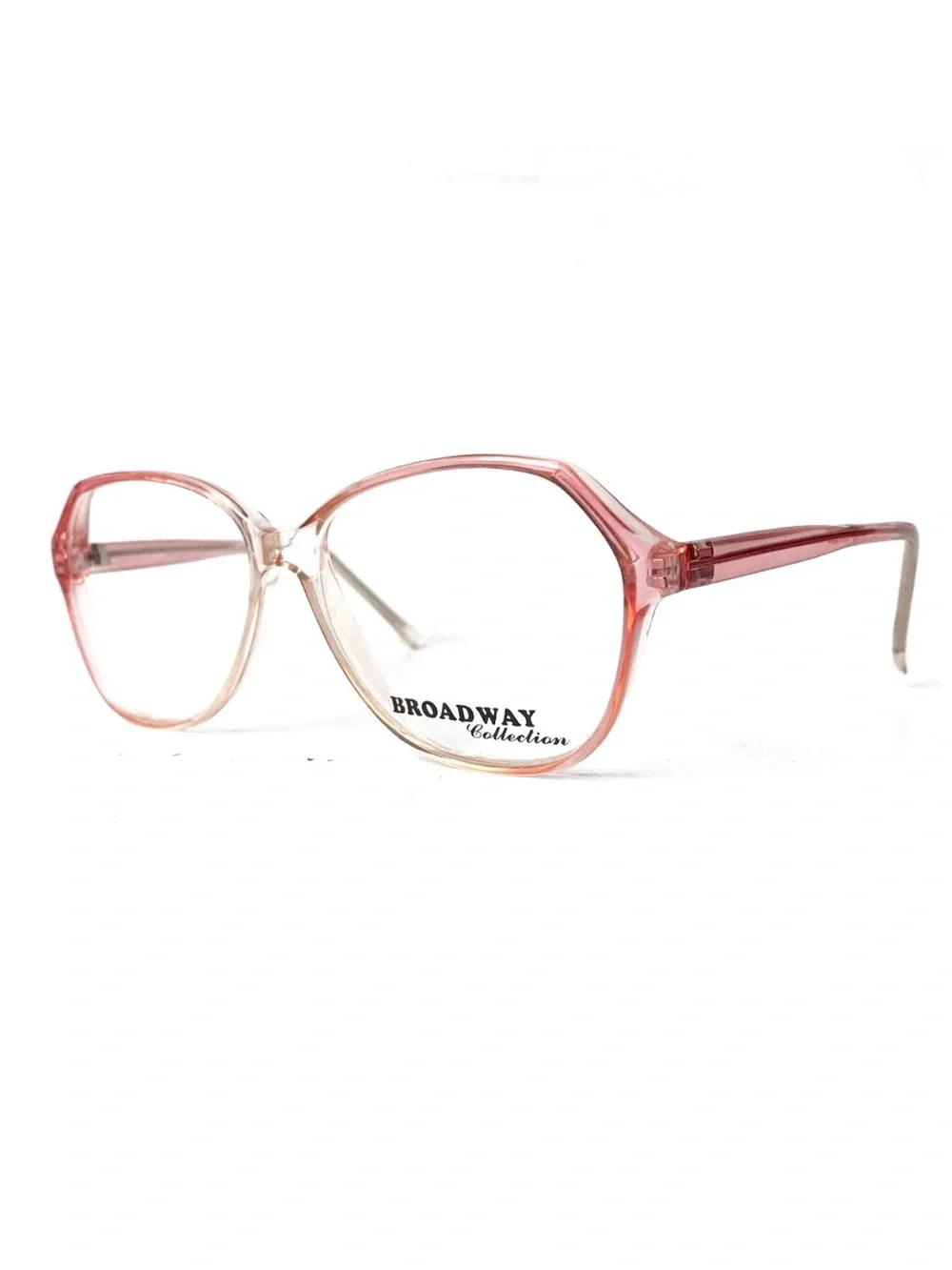 Vintage 70's Hexagon Cat Eye Glasses Pale Pink Fade Ombré Frames Eyeglasses